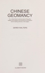 Cover of: Chinese geomancy by Derek Walters