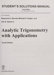 Cover of: Analytic Trigonometry with Applications