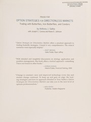 Cover of: Option strategies for directionless markets: trading with butterflies, iron butterflies, and condors