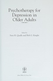 Cover of: Psychotherapy for depression in older adults