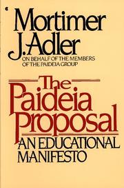 Cover of: The Paideia proposal: an educational manifesto