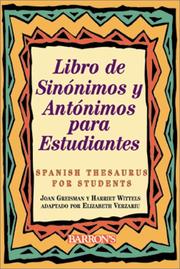 Libro de sinónimos y antónimos para estudiantes by Joan Greisman