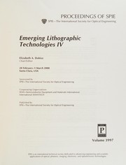Cover of: Emerging lithographic technologies IV: 28 February-1 March, 2000, Santa Clara, USA