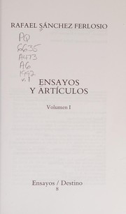 Cover of: Ensayos y artículos