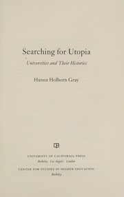 Cover of: Searching for Utopia: universities and their histories