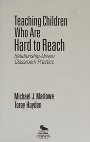 Cover of: Teaching children who are hard to reach