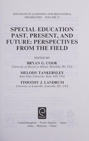 Cover of: Special Education Past, Present, and Future: Perspectives from the Field