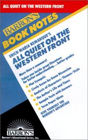 Cover of: All Quiet on the Western Front (Barron's Book Notes)