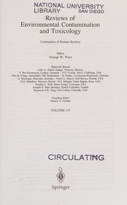 Cover of: Reviews of environmental contamination and toxicology: continuation of residue reviews.
