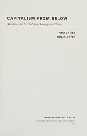 Cover of: Capitalism from below by Victor Nee