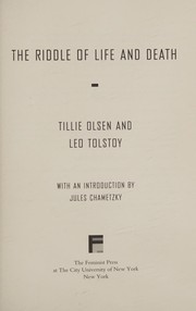 Cover of: The riddle of life and death