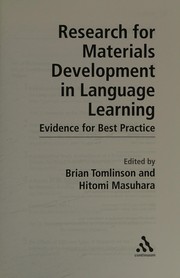 Cover of: Research for materials development in language learning by Brian Tomlinson
