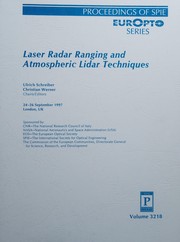 Cover of: Laser radar ranging and atmospheric lidar techniques: 24-26 September 1997, London, UK
