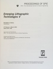Cover of: Emerging lithographic technologies V: 27 February-1 March, 2001, Santa Clara, [California], USA