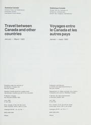 Cover of: International travel: national and provincial counts