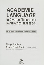 Cover of: Academic Language in Diverse Classrooms - Mathematics, Grades 3-5: Promoting Content and Language Learning