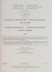 Cover of: INDUSTRIAL CORPORATIONS - FINANCIAL STATISTICS