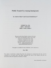 Cover of: Public transit use among immigrants