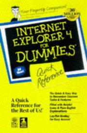 Cover of: Internet Explorer 4 for Windows for dummies quick reference