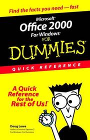 Cover of: Microsoft Office 2000 for Windows for dummies: quick reference