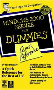 Cover of: Windows 2000 Server for Dummies Quick Reference