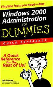 Cover of: Windows 2000 Administration for Dummies
