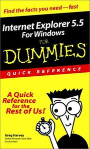 Cover of: Internet Explorer 5.5 for Windows for Dummies Quick Reference