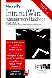 Cover of: Novell's IntranetWare administrator's handbook