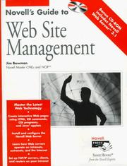 Cover of: Novell's guide to Web site management by Bowman, Jim Master CNE
