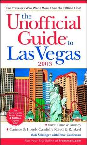 Cover of: The Unofficial Guide(r) to Las Vegas 2003