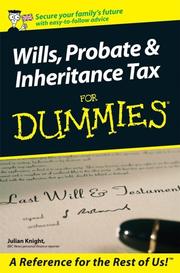 Cover of: Wills, Probate and Inheritance Tax for Dummies (UK Edition)