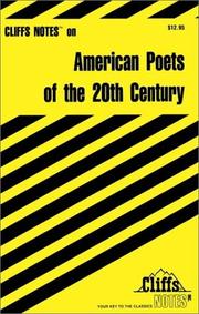 Cover of: American Poets of the 20th Century (Cliffs Notes)