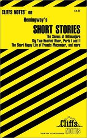 Cover of: Hemingway's Short Stories (Cliffs Notes)