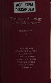 Cover of: The Norton Anthology of English Literature: Third Edition: Volume 2
