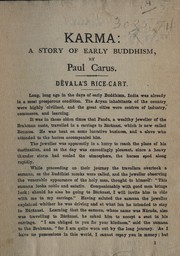 Cover of: Karma: a story of early Buddhism