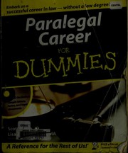 Cover of: Paralegal career for dummies