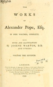 Cover of: The works of Alexander Pope, esq. by 