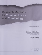 Cover of: Bundle: Research Methods for Criminal Justice and Criminology, Loose-Leaf Version, 8th + MindTap Criminal Justice, 1 Term  Printed Access Card