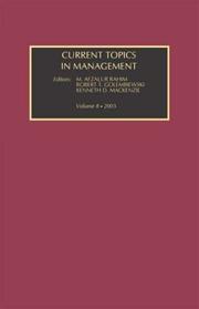 Cover of: Current Topics in Management, Vol. 8