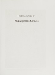 Cover of: Critical Survey of Shakespeare's Sonnets