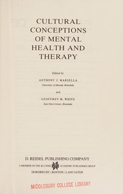 Cover of: Cultural conceptions of mental health and therapy