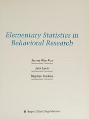 Cover of: Elementary statistics in behavioral research