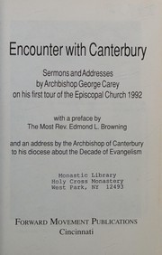 Cover of: Encounter with Canterbury: Sermons and Addresses by Archbishop George Carey on His First Tour of the Episcopal Church 1992