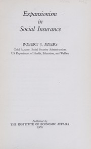 Cover of: Expansionism in social insurance
