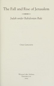 Cover of: Fall and Rise of Jerusalem