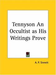 Cover of: Tennyson: An Occultist as His Writings Prove