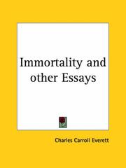 Cover of: Immortality and other Essays