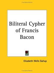 Cover of: Biliteral Cypher of Francis Bacon