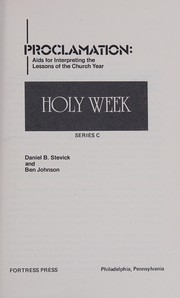 Holy Week by Stevick & Johnson
