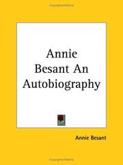 Cover of: Annie Besant An Autobiography